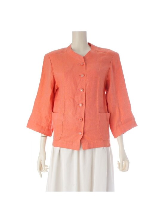 Chanel Jackets & Blazers - Chanel Linen CC Logo Coco Button Collarless Jacket Pink